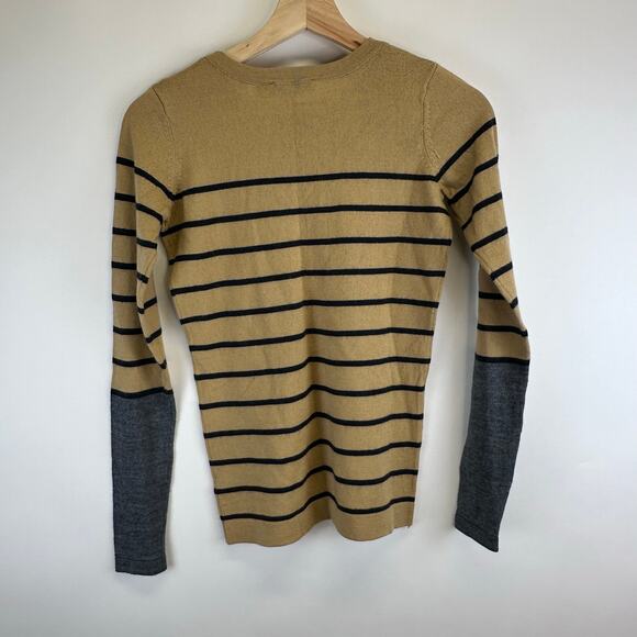 The Limited Brown Striped Wool Blend Crew Neck Long Sleeve Sweater Wmns Size XS - Picture 6 of 14
